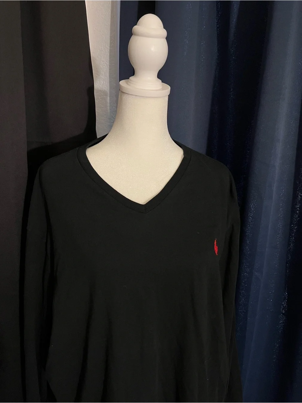 Polo Ralph Lauren Black Long Sleeve V-Neck Shirt – Men’s XL
